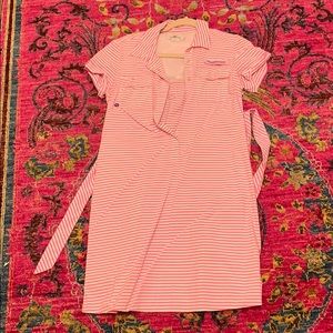 Vineyard Vines Striped Pink Nylon Dress